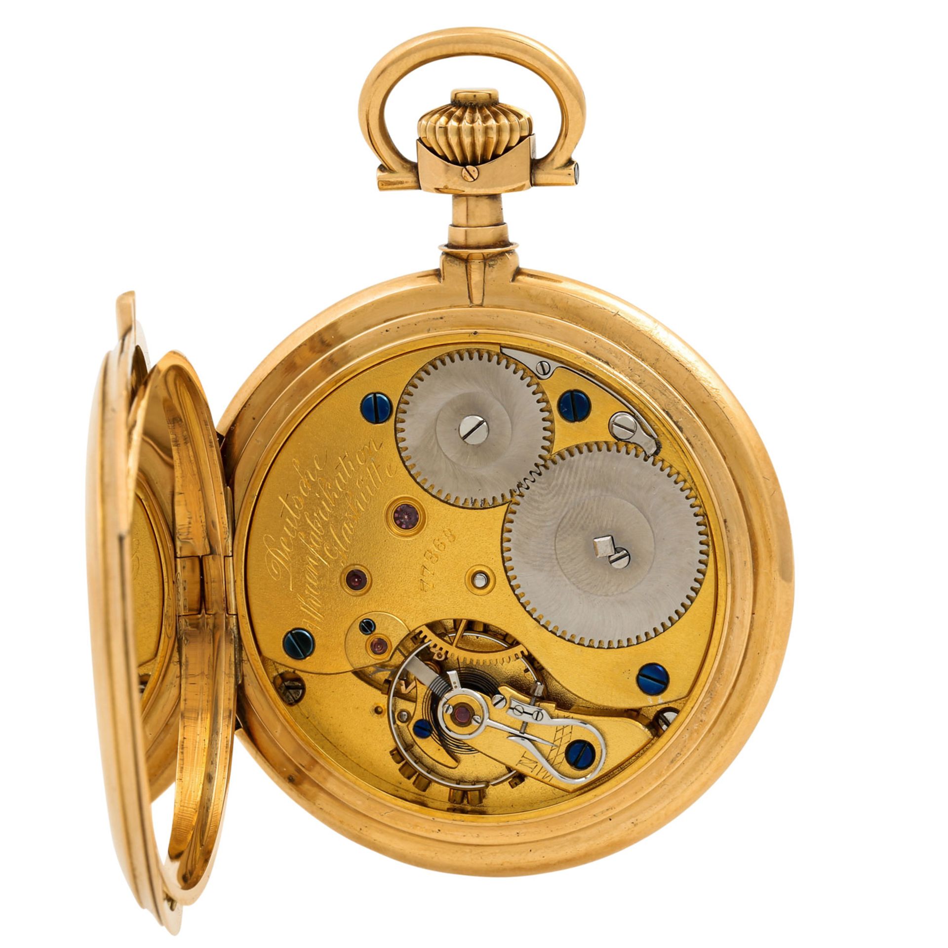 A. LANGE & SÖHNE Savonette Taschenuhr.Gehäuse und Staubdeckel Gold 14K. Handaufzug-W - Image 6 of 9