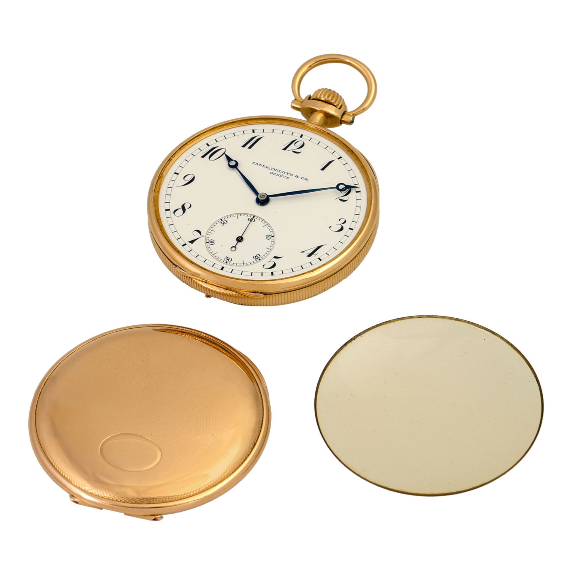 PATEK PHILIPPE Lepine Taschenuhr.Gehäuse und Staubdeckel Gold 18K, Deckel defekt! Han - Image 6 of 9