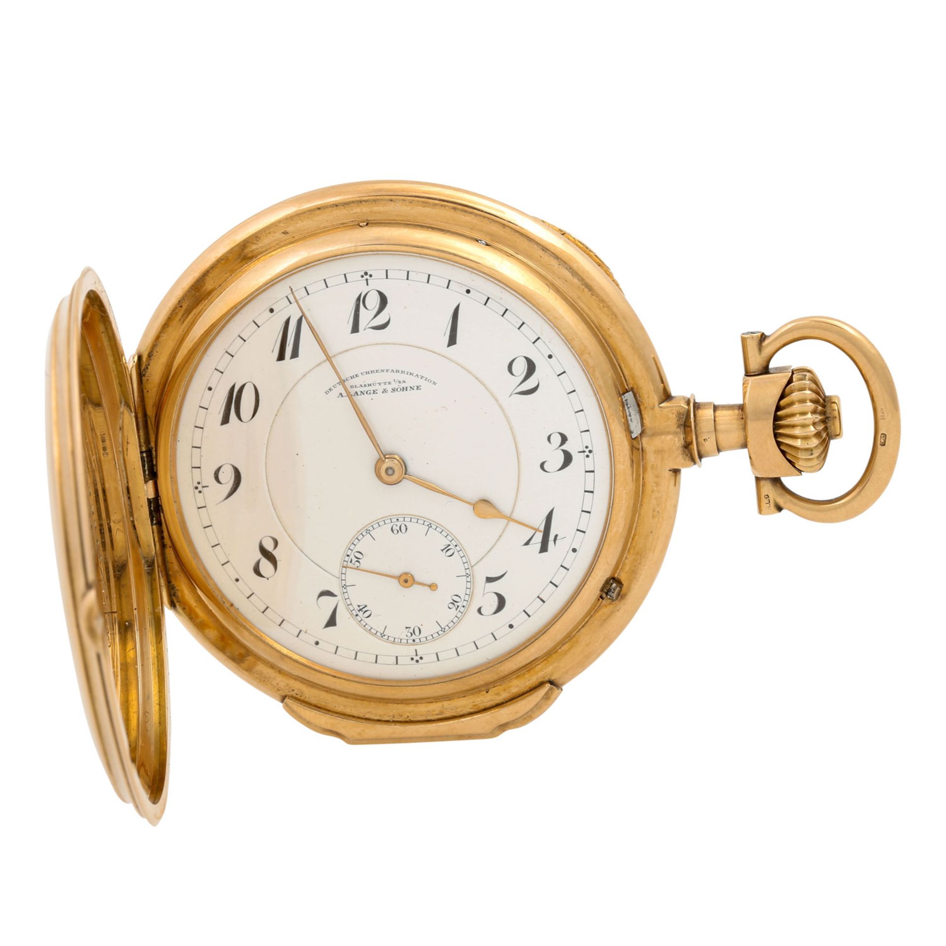 A. LANGE & SÖHNE Savonette Taschenuhr.Gehäuse und Staubdeckel Gold 14K. Handaufzug-W - Image 2 of 9