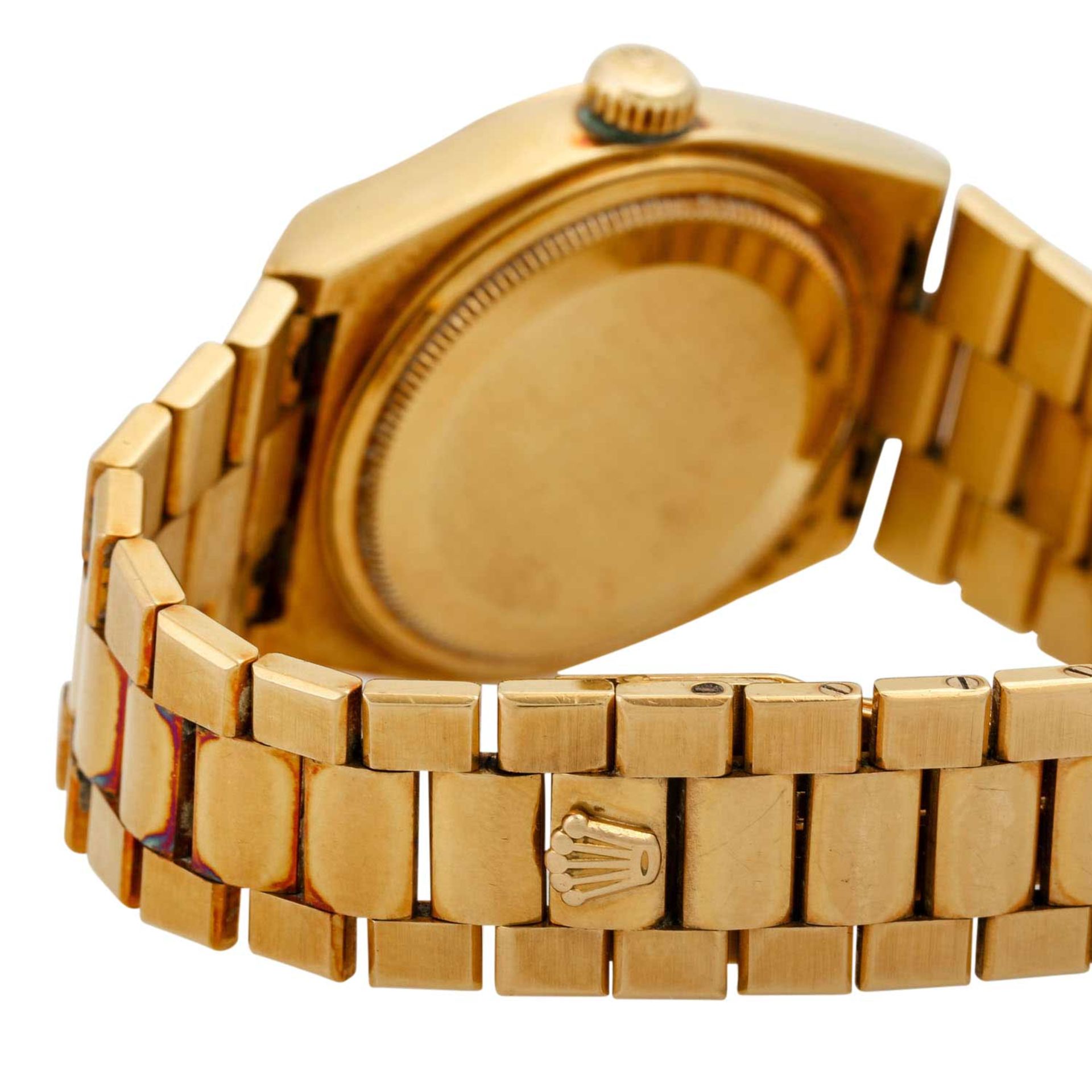 ROLEX Vintage DayDate Oysterquartz "Wurzelholz". Armbanduhr.Gold 18K. Quarz-Werk. Deut - Image 7 of 8