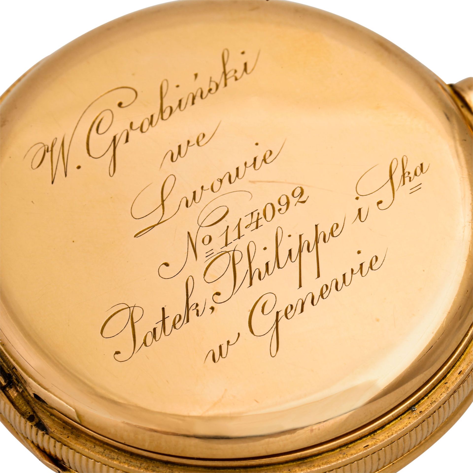 PATEK PHILIPPE Lepine Taschenuhr.Gehäuse und Staubdeckel Gold 18K, Deckel defekt! Han - Image 8 of 9