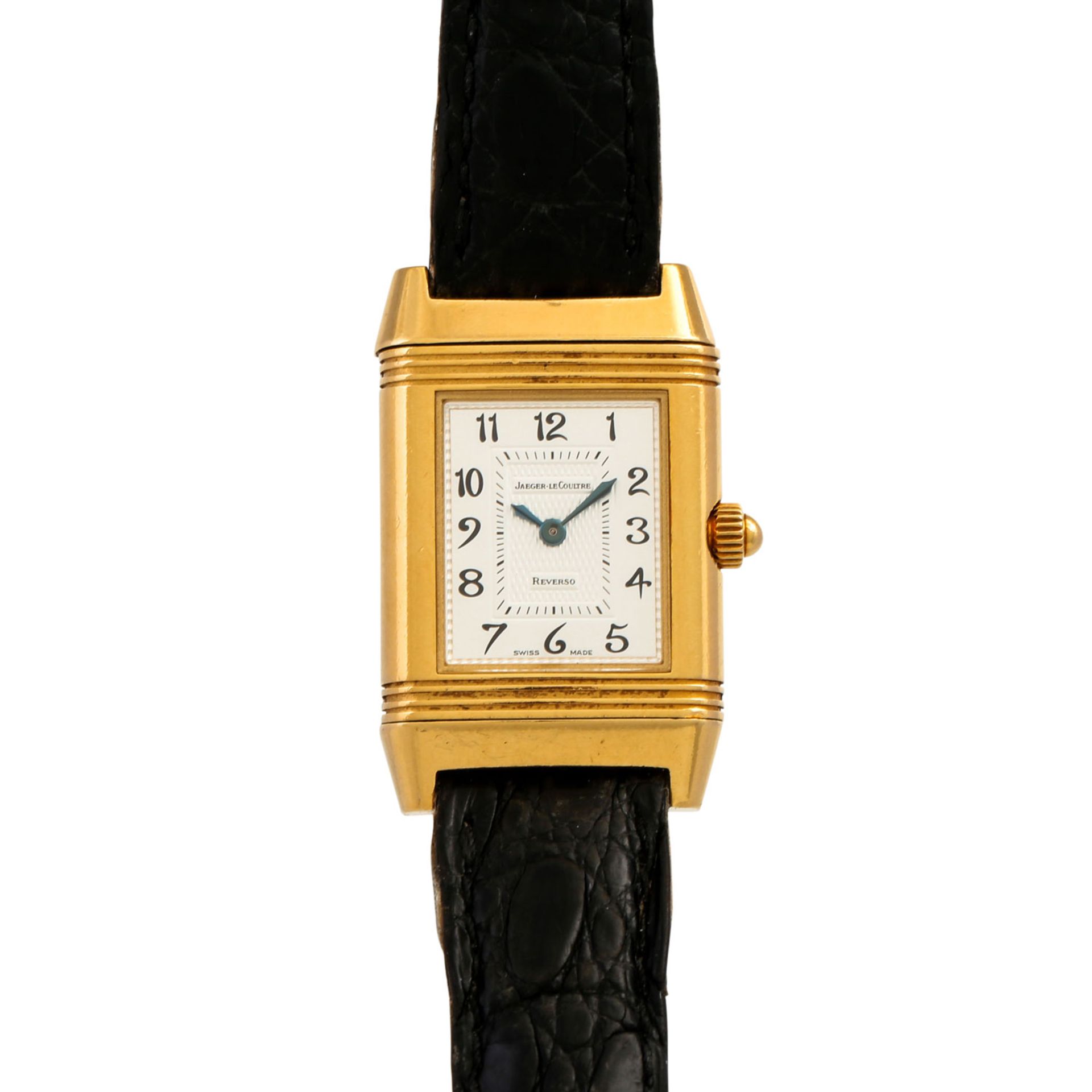 JAEGER-LE COULTRE Reverso, Ref. 266.144. Damenuhr.Gold 18K, Lünette mit Diamanten. Ha