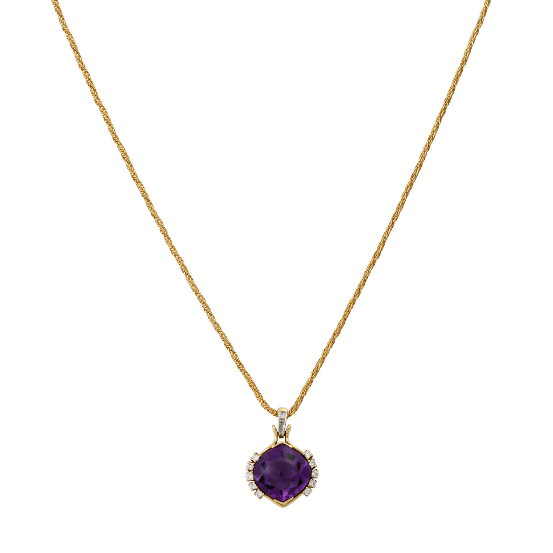 Konvolut mit Amethysten im Fantasieschliff und Brillanten,GG 14K, bestehend aus Armrei - Image 2 of 8