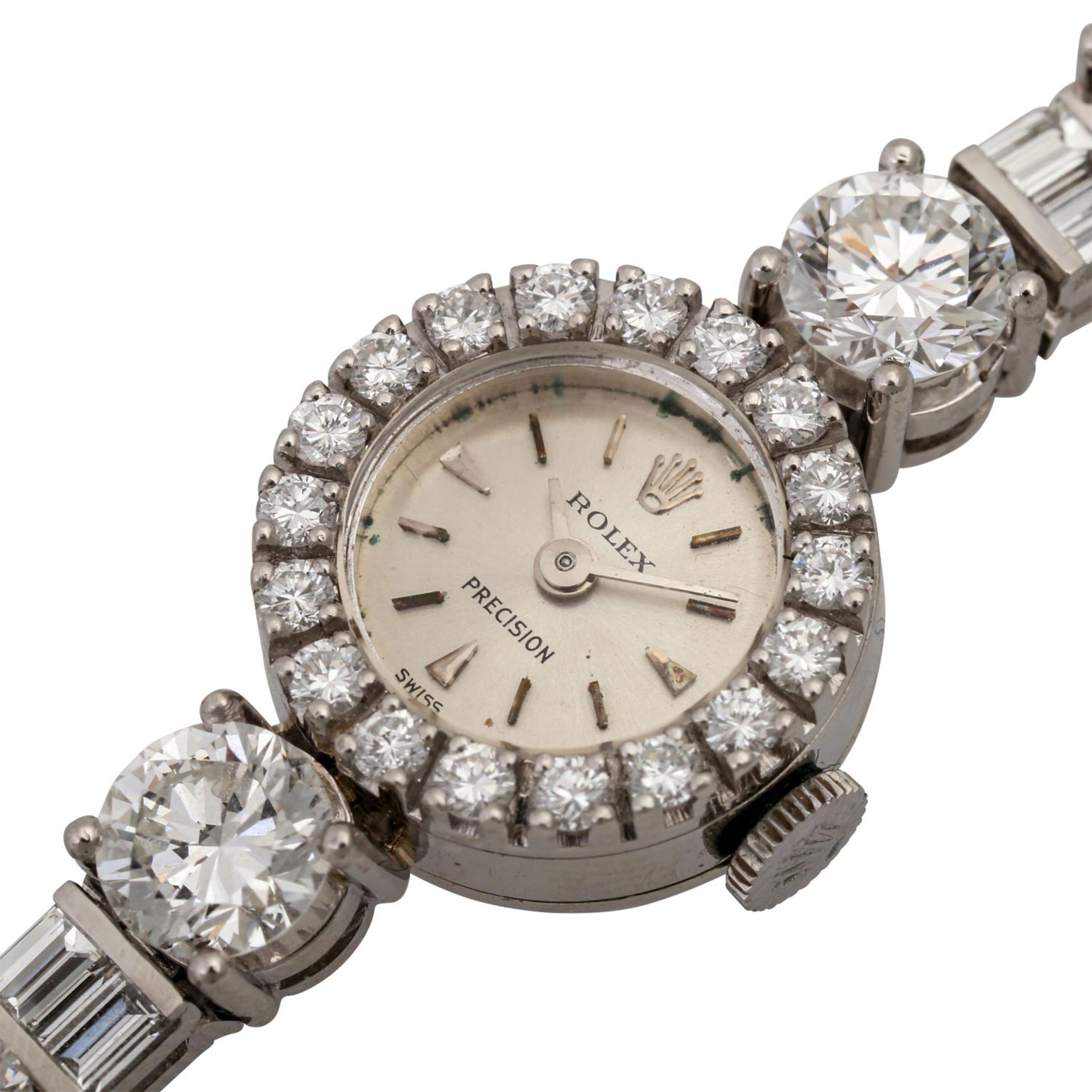 ROLEX Schmuckuhr mit Diamanten zus. ca. 10,4 ct,Brillant- und Baguetteschliff, ca. WEI - Image 6 of 11