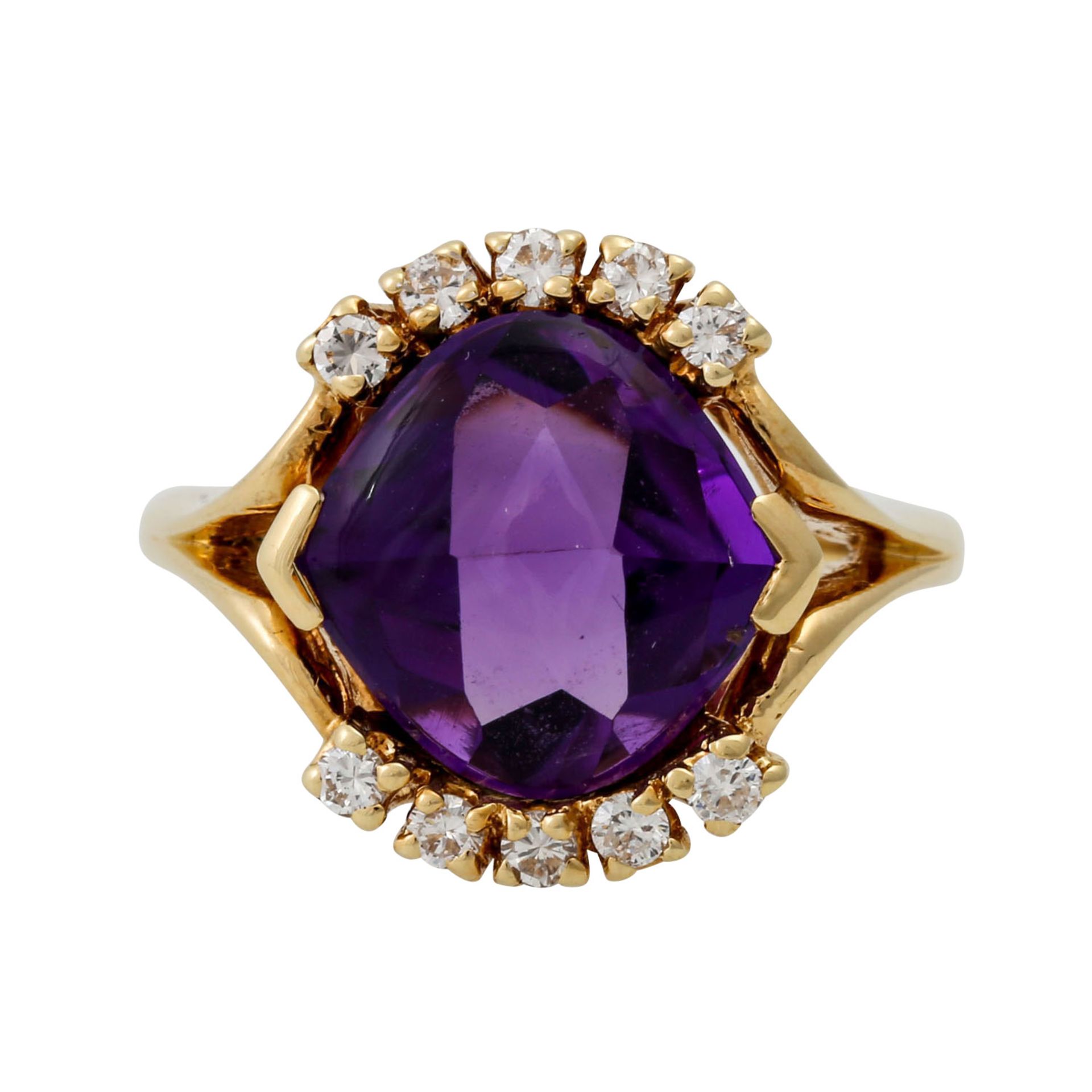 Konvolut mit Amethysten im Fantasieschliff und Brillanten,GG 14K, bestehend aus Armrei - Image 6 of 8