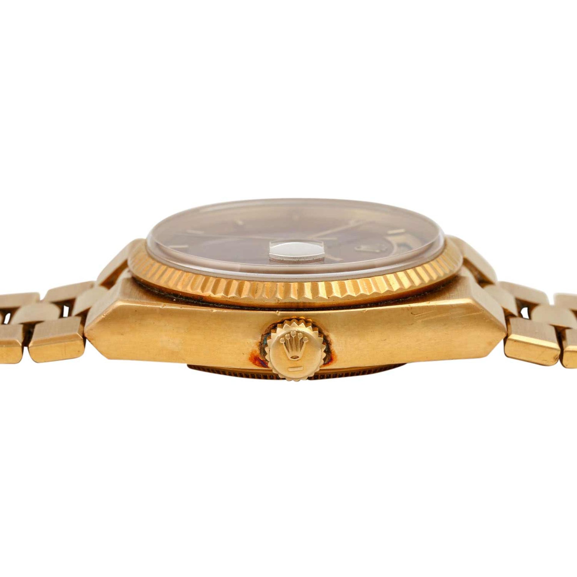 ROLEX Vintage DayDate Oysterquartz "Wurzelholz". Armbanduhr.Gold 18K. Quarz-Werk. Deut - Image 3 of 8