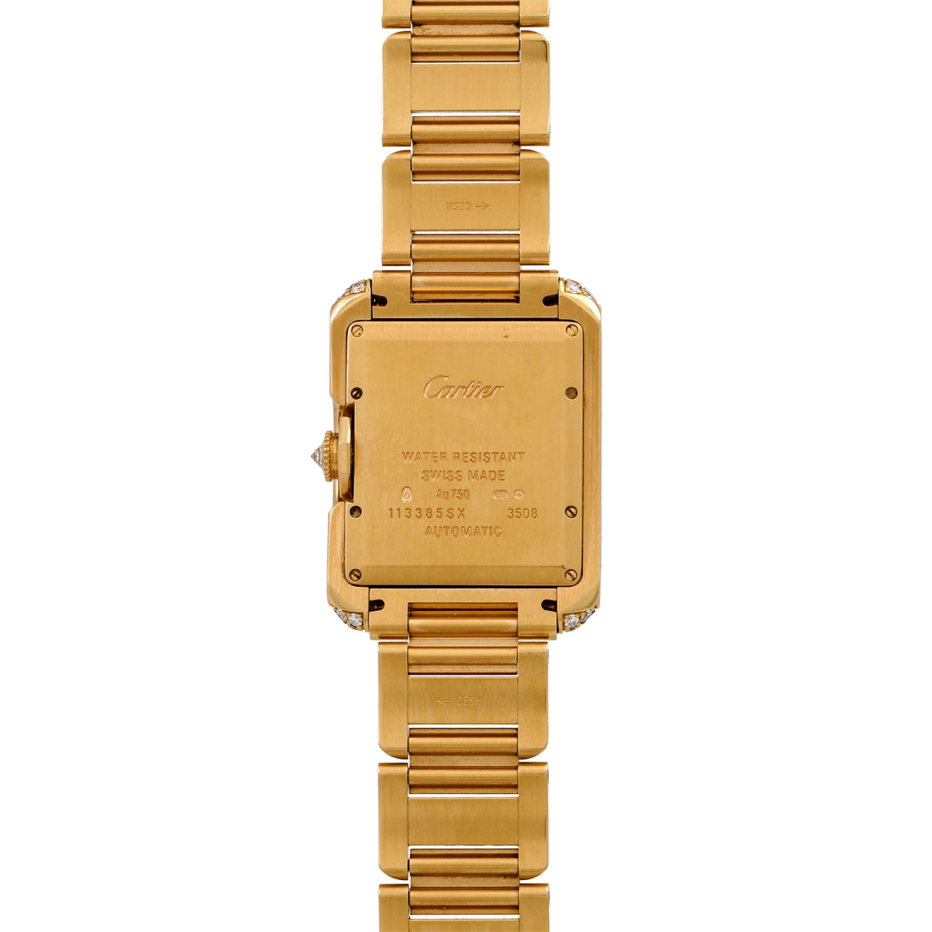 CARTIER Tank Anglaise, Ref. 3508. Damenuhr.Gold 18K, Lünette mit Diamanten. Automatic - Image 2 of 11