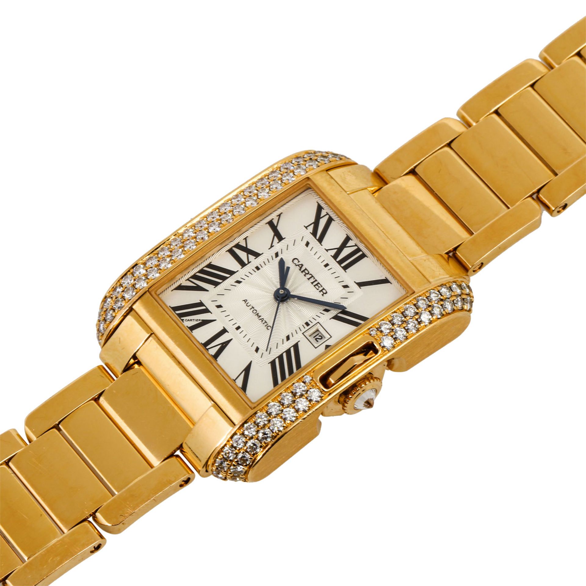 CARTIER Tank Anglaise, Ref. 3508. Damenuhr.Gold 18K, Lünette mit Diamanten. Automatic - Image 5 of 11