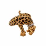 CARRERA Y CARRERA Ring "Panther"mit Brillanten von ca. 0,05 ct, 2 kl. Rubinen und sch