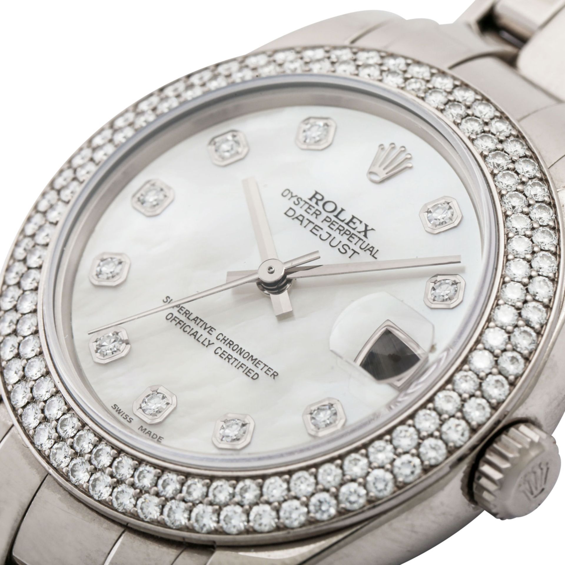 ROLEX Pearlmaster, Ref. 81339. Damenuhr.Gold 18K, Lünette mit Diamanten. Perlmutt-Zif - Image 4 of 10