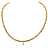 WELLENDORFF Collier "Princess Classic",Anhänger mit kleinem Brillant, GG 18K, 44,4 gr