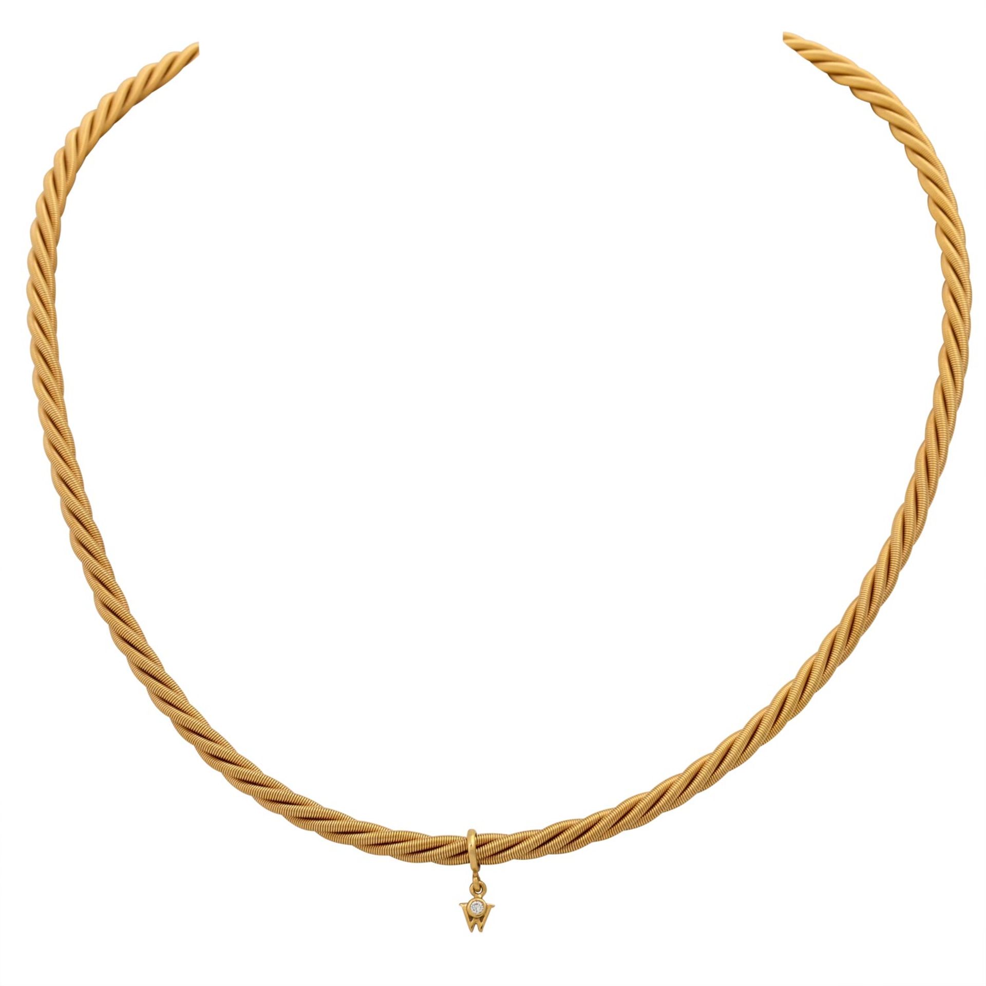 WELLENDORFF Collier "Princess Classic",Anhänger mit kleinem Brillant, GG 18K, 44,4 gr