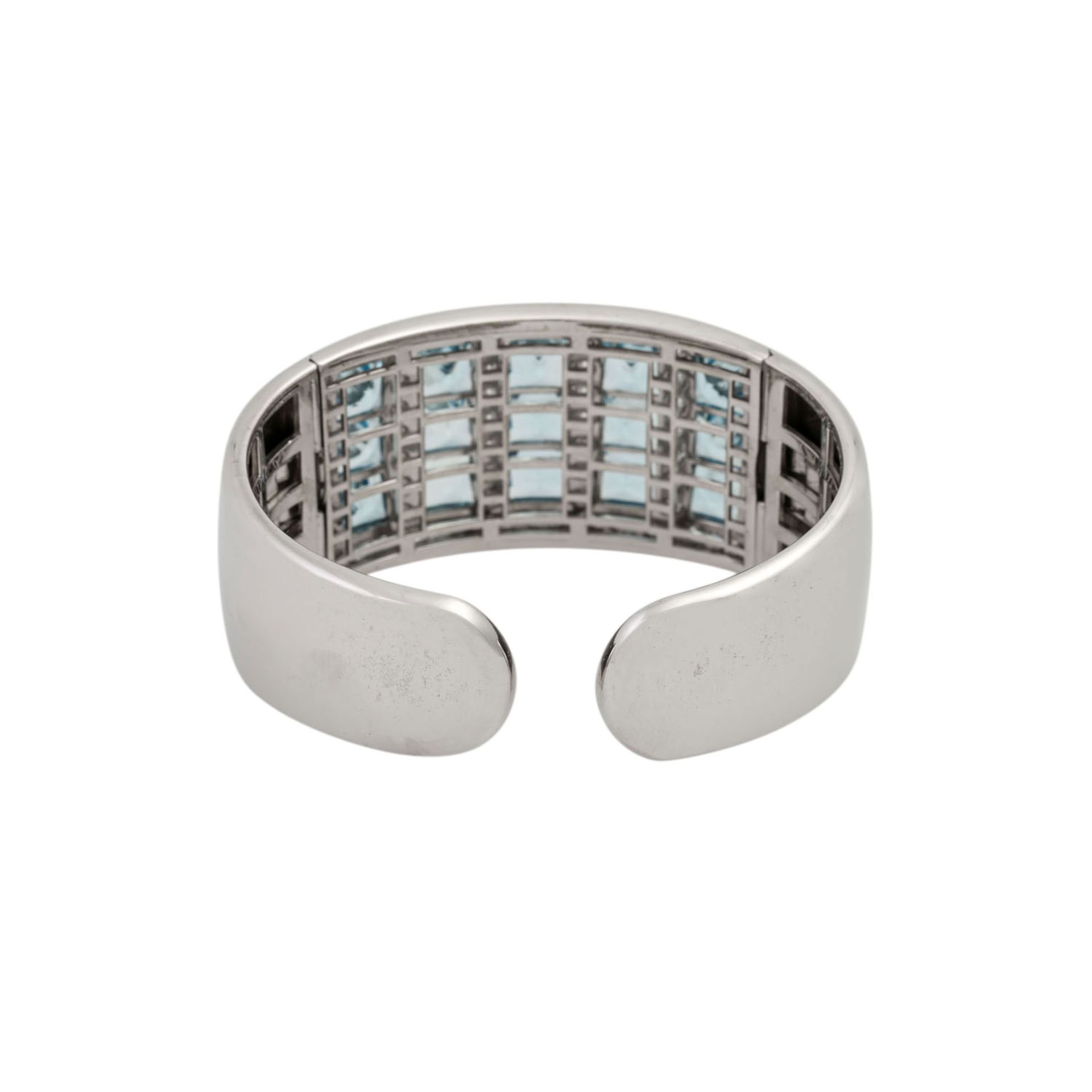 Armspange mit Aquamarinen und Brillantenvon zus. ca. 3,2 ct, ca. FW-WEISS (G-H)/VS-SI, - Bild 3 aus 5