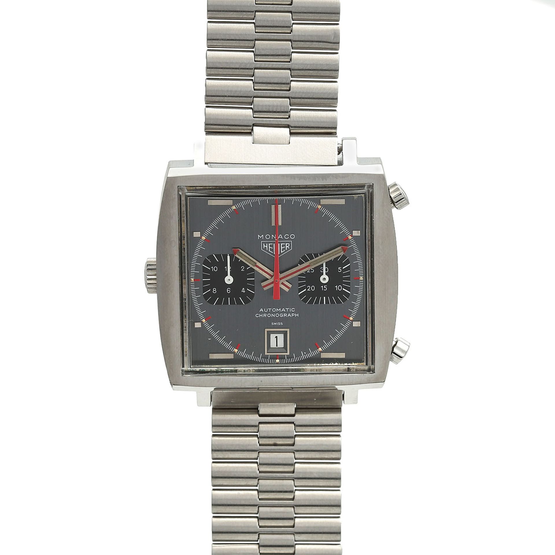 HEUER Monaco Vintage Chronograph, Ref. 1133, ca. 1960/70er Jahre.Edelstahl. Automatic-