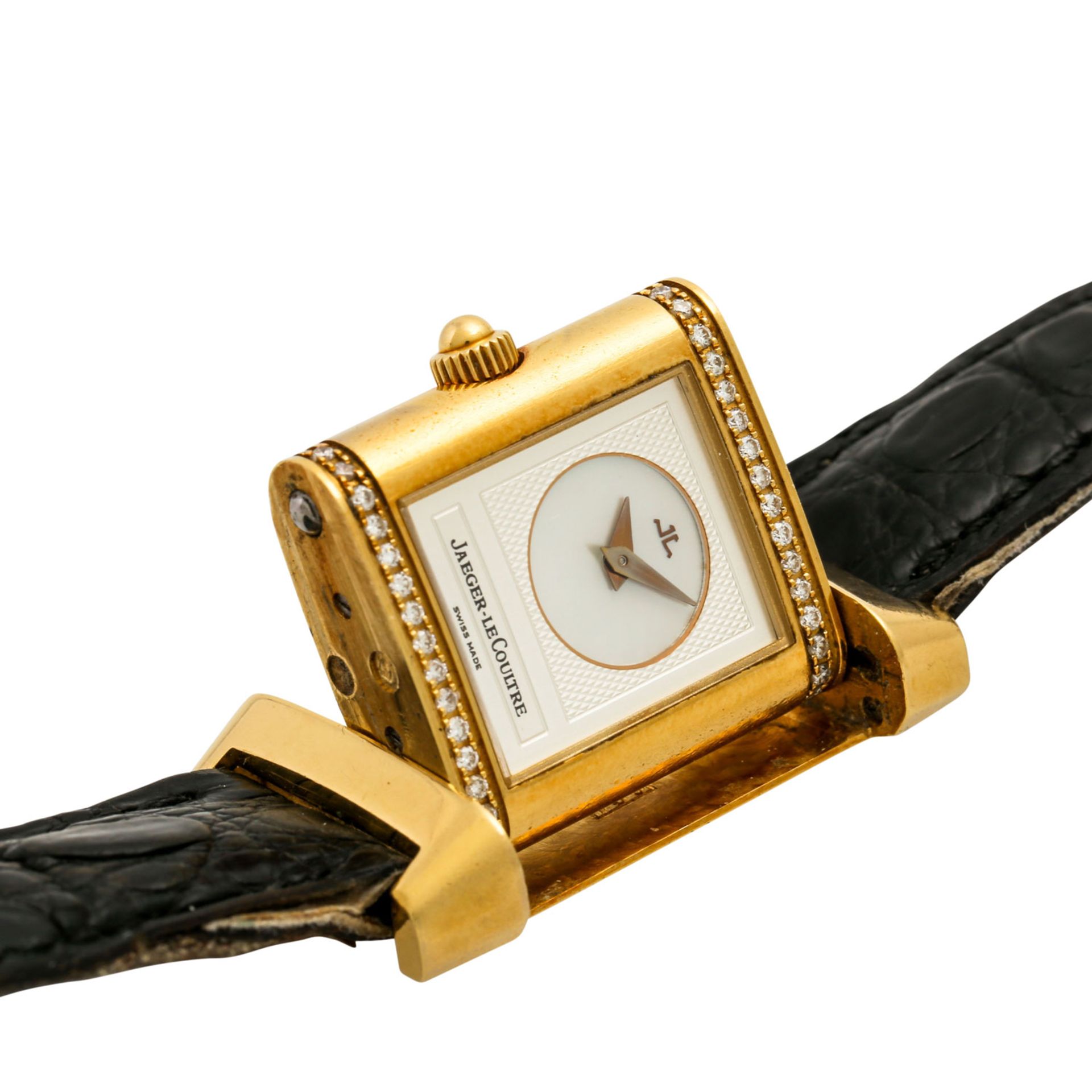 JAEGER-LE COULTRE Reverso, Ref. 266.144. Damenuhr.Gold 18K, Lünette mit Diamanten. Ha - Image 6 of 7