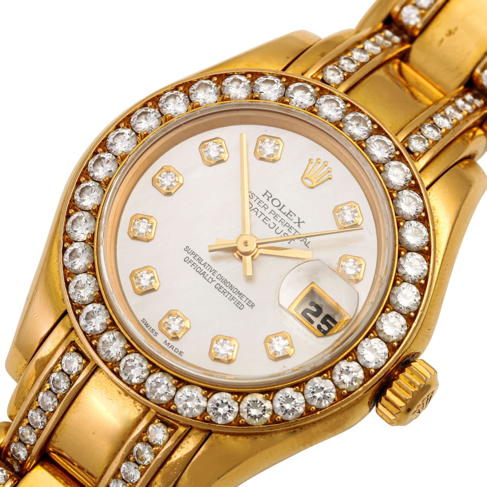 ROLEX Pearlmaster, Ref. 69298. Damenuhr.Gold 18K, Band und Lünette mit Diamanten. Per - Image 5 of 11