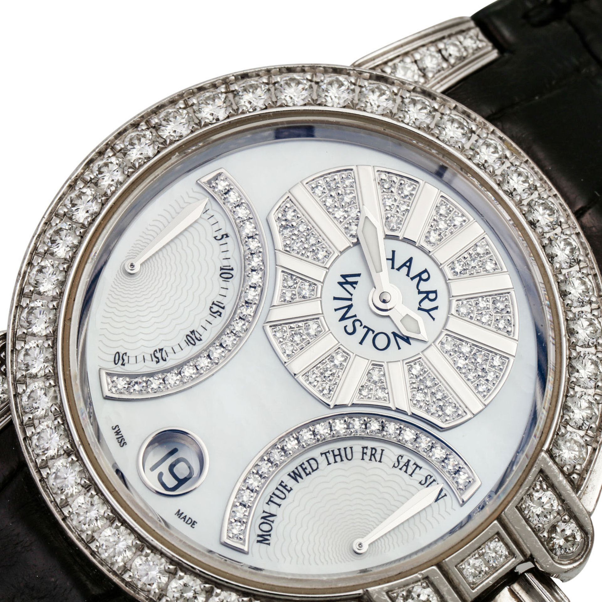 HARRY WINSTON Ocean Bi-Retrograde, Ref. 400-UAB136W. Damenuhr.Gold 18K, Gehäuse und S - Image 4 of 8