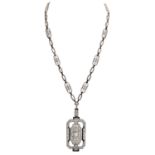 Art Déco Collier mit zahlreichen Diamantenvon zus. ca. 8,5 ct, ca. WEISS-LGW (H-J)/VS