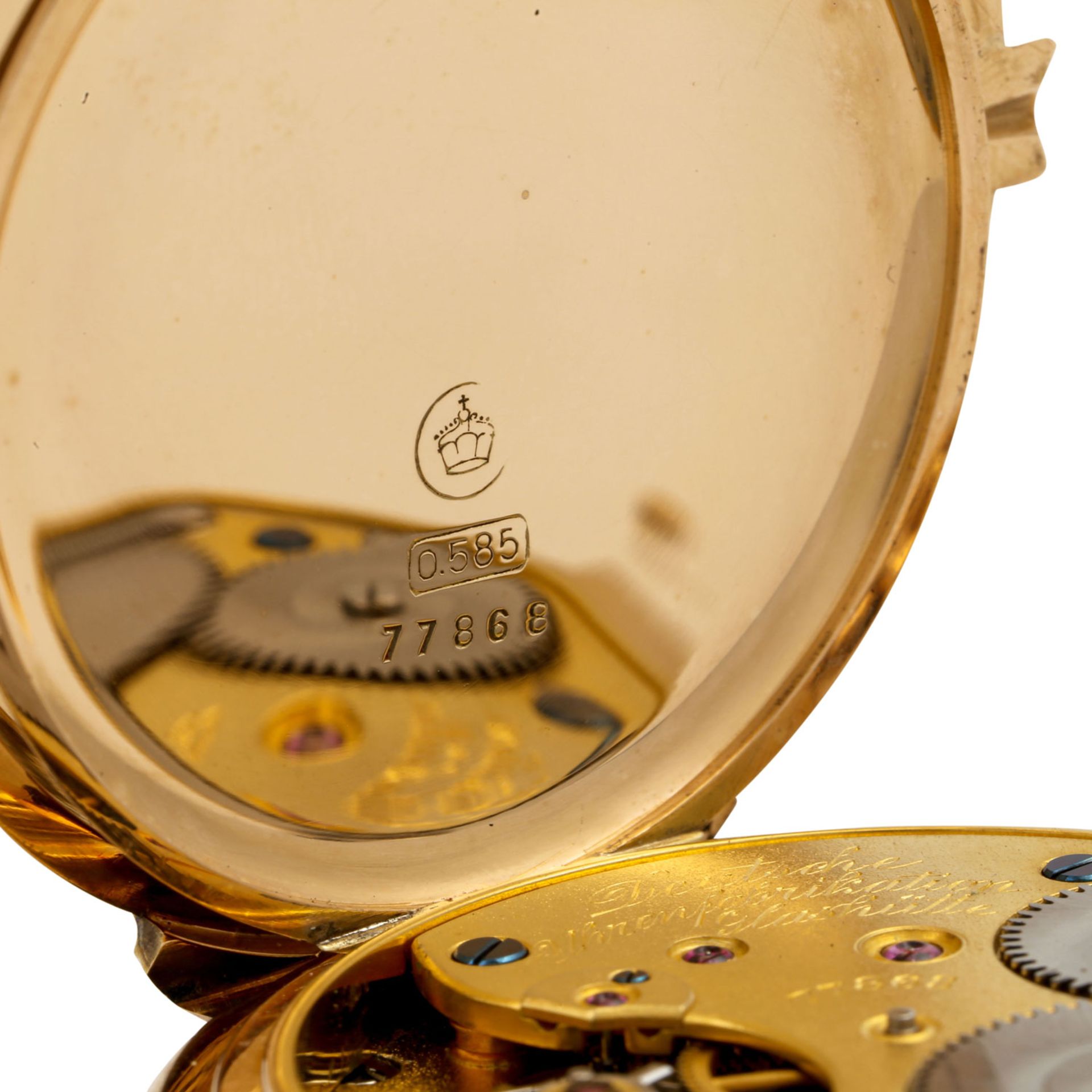 A. LANGE & SÖHNE Savonette Taschenuhr.Gehäuse und Staubdeckel Gold 14K. Handaufzug-W - Image 7 of 9