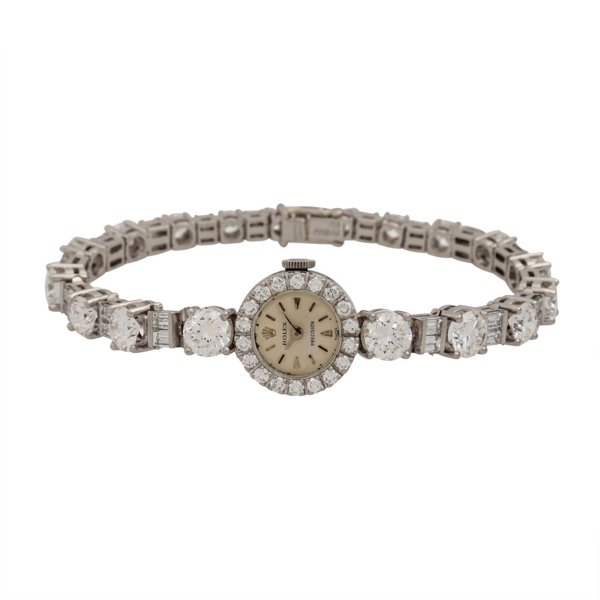 ROLEX Schmuckuhr mit Diamanten zus. ca. 10,4 ct,Brillant- und Baguetteschliff, ca. WEI - Image 8 of 11