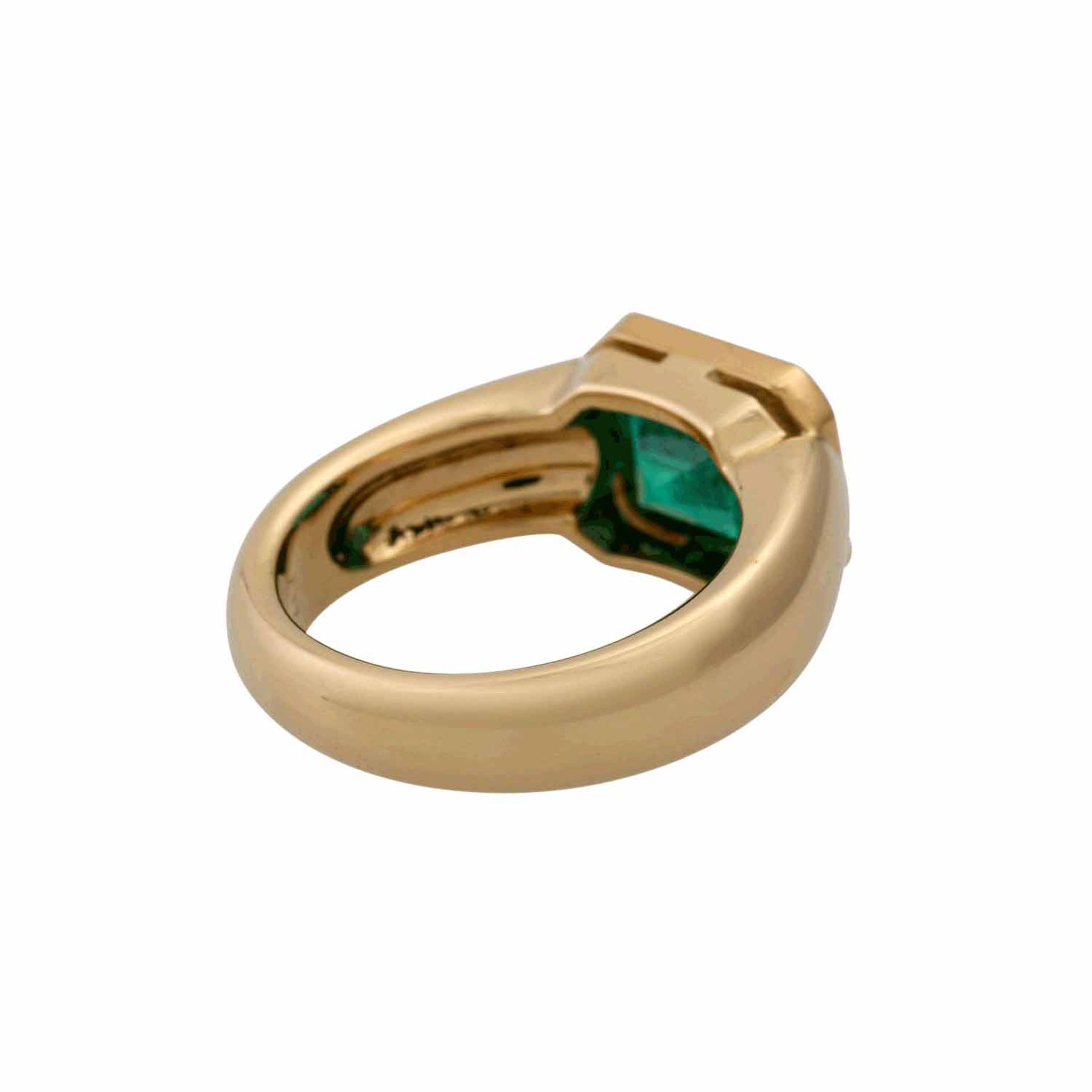 WEMPE Ring mit Smaragd von ca. 2,4 ct,achteckiger Treppenschliff, schöne Farbsättigu - Image 3 of 5