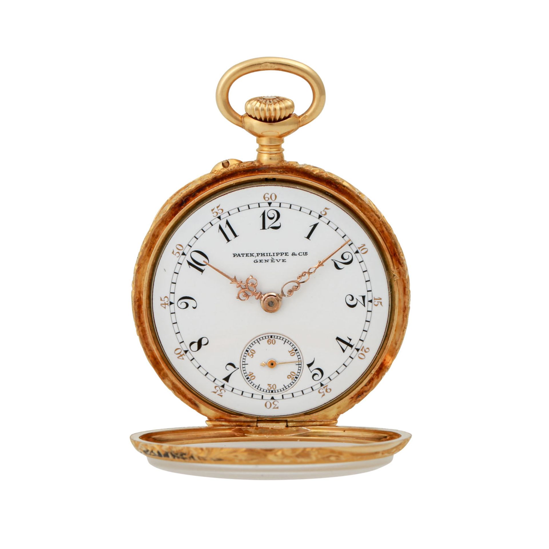 PATEK PHILIPPE Antike Bassine Taschenuhr mit Email-Dekor.Gold 18K. Gehäuse Rückseite - Image 12 of 13