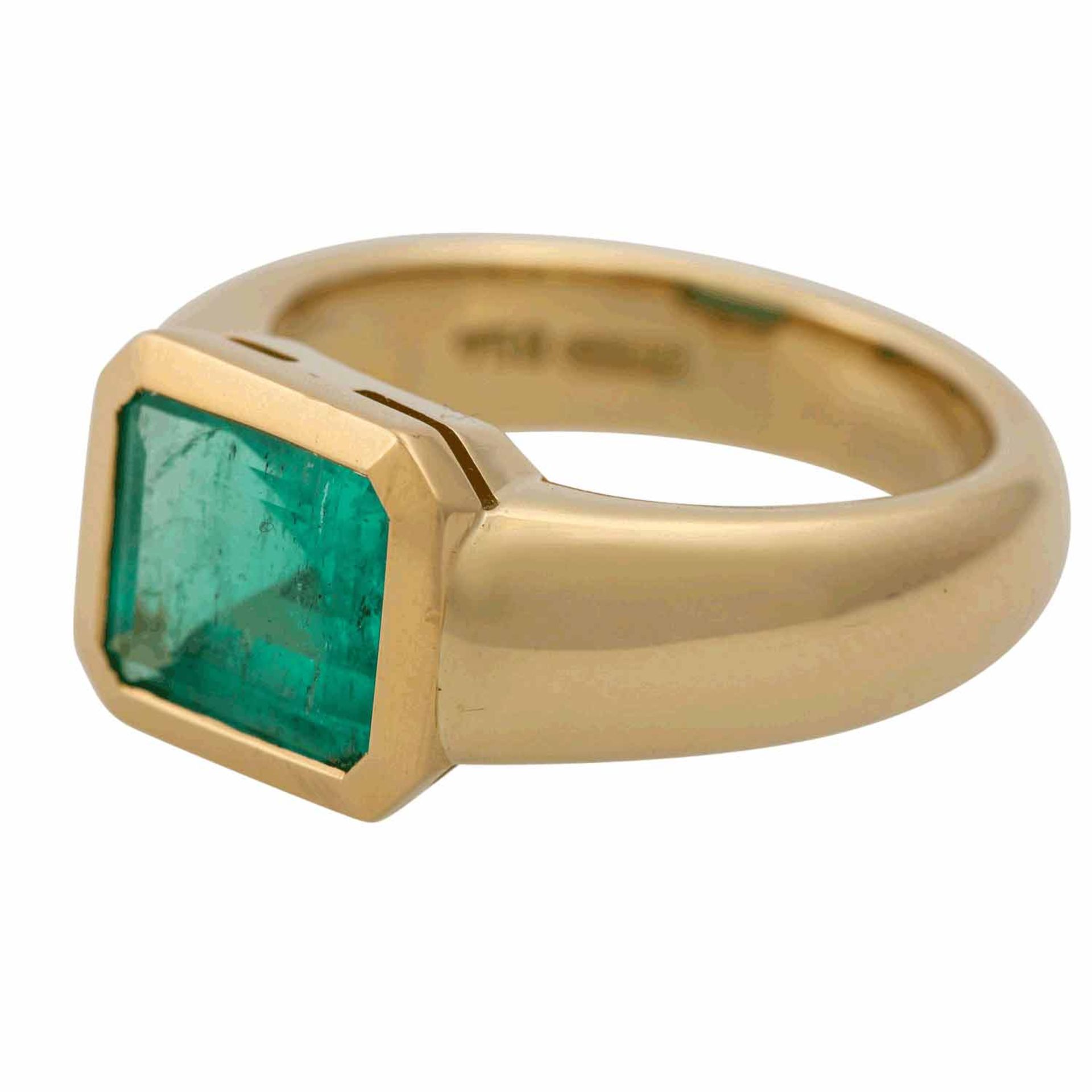 WEMPE Ring mit Smaragd von ca. 2,4 ct,achteckiger Treppenschliff, schöne Farbsättigu - Bild 5 aus 5
