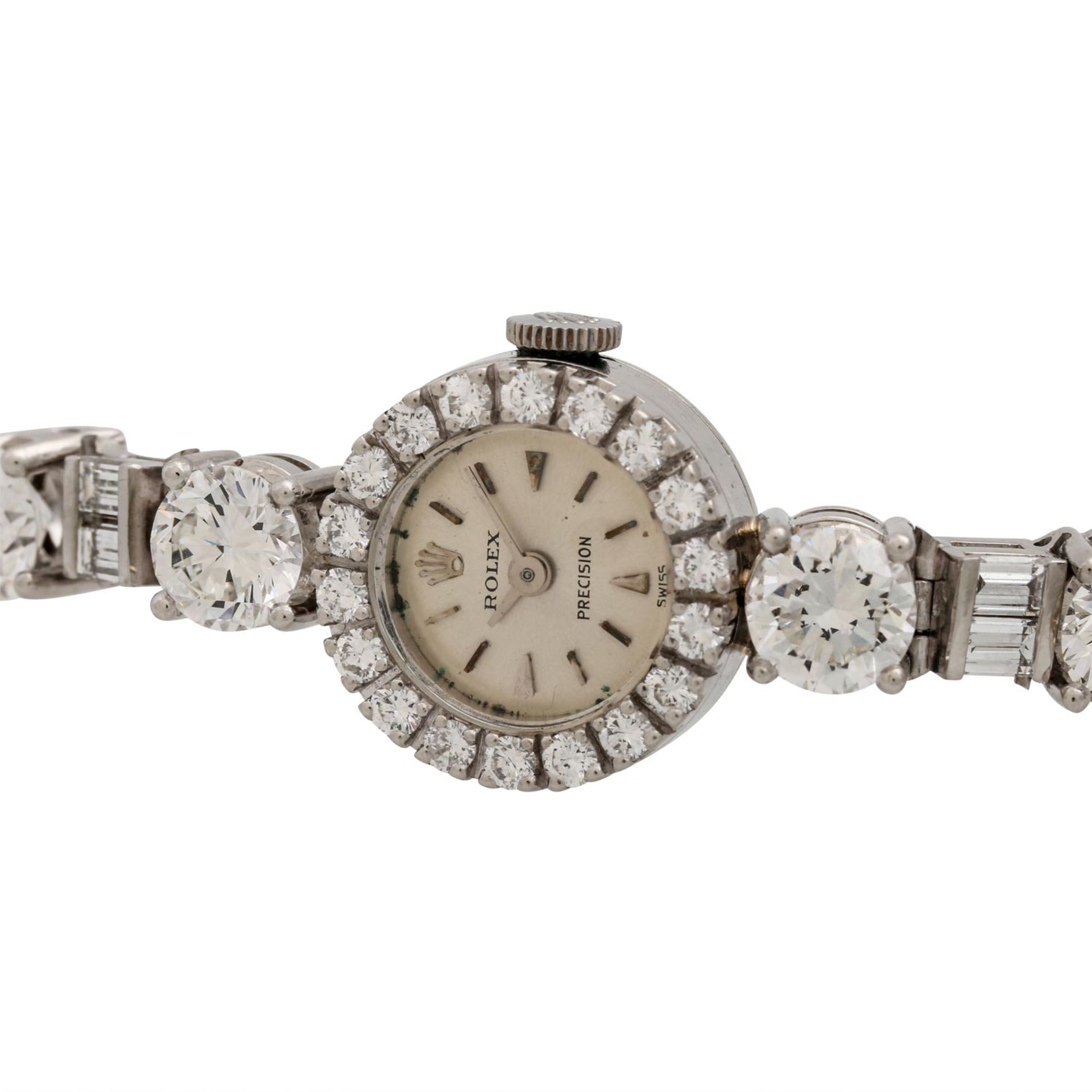 ROLEX Schmuckuhr mit Diamanten zus. ca. 10,4 ct,Brillant- und Baguetteschliff, ca. WEI - Image 9 of 11