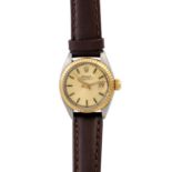 ROLEX Lady Date, Ref 6917. Damenuhr. Edelstahl/Gold 18K. Automatic-Werk. Lederband mit