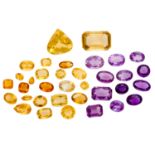 Konvolut Citrine und Amethyste Lot 1: Citrin von 47 ct (Trillionschliff, 24×24,3×15,