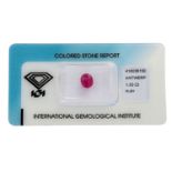 1 loser Rubin von 1,53 ct, transparent, inkl. IGI Zertifikat. | Loose ruby o