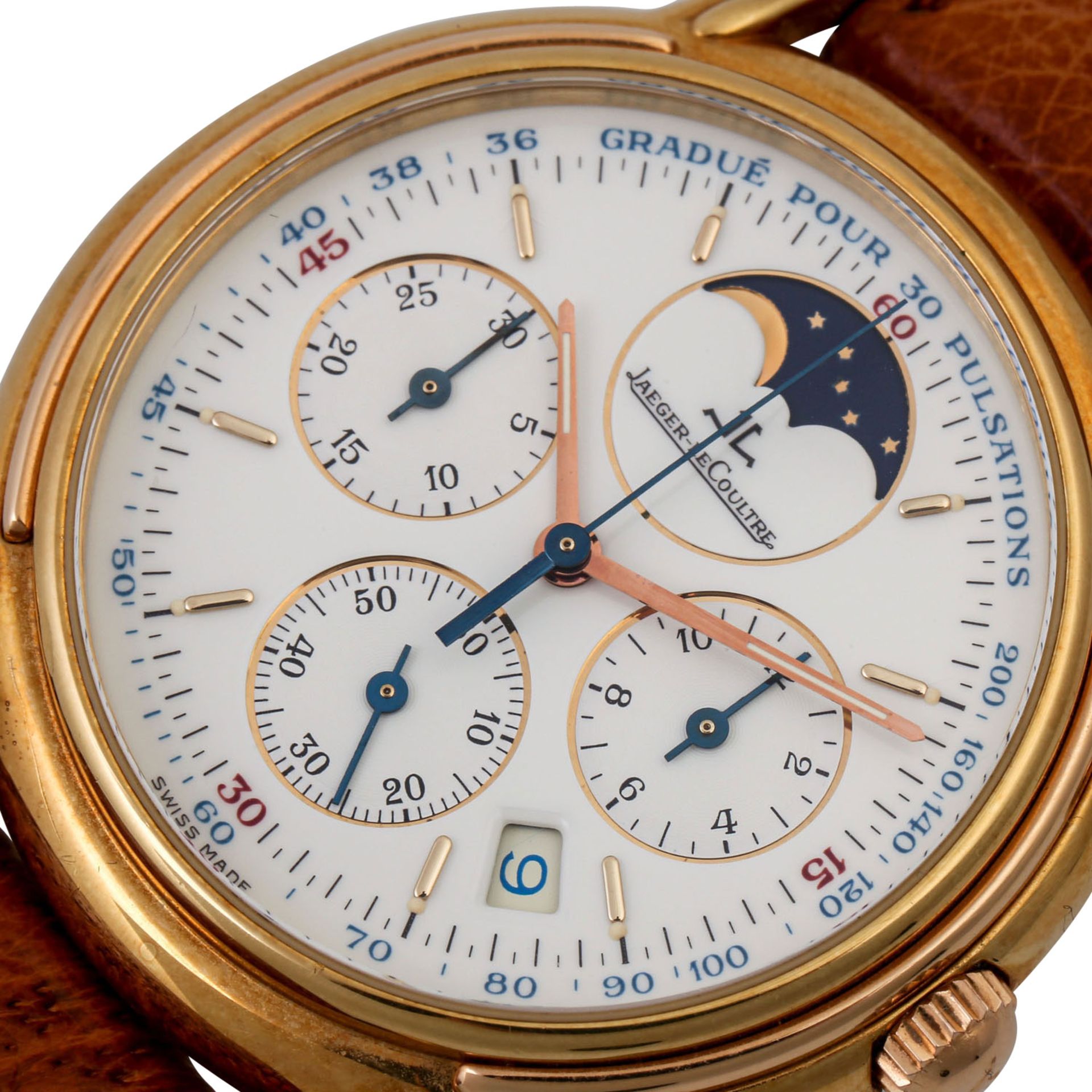 JAEGER-LECOULTRE Odysseus Chronograph, Ref. 165.7.3. Armbanduhr. Gold 18K. Quarz-Werk. - Bild 5 aus 7