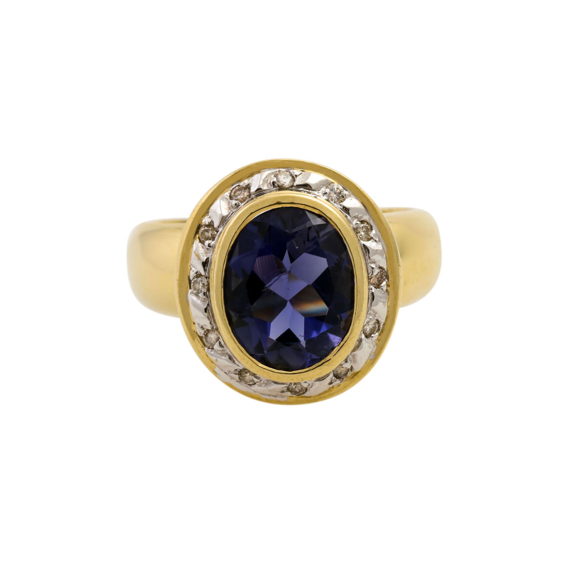 Ring mit oval facettiertem Tansanit und Brillanten, zus. ca. 0,2 ct, ca. GET (M)/SI, G - Image 2 of 4