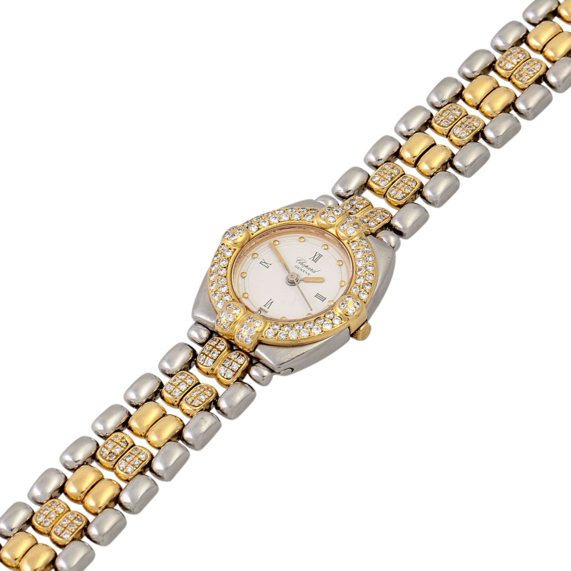 CHOPARD Gstaad Lady, Ref. 8112. Damenuhr. Edelstahl/Gold 18K, Lünette und Band mit Di - Bild 4 aus 5