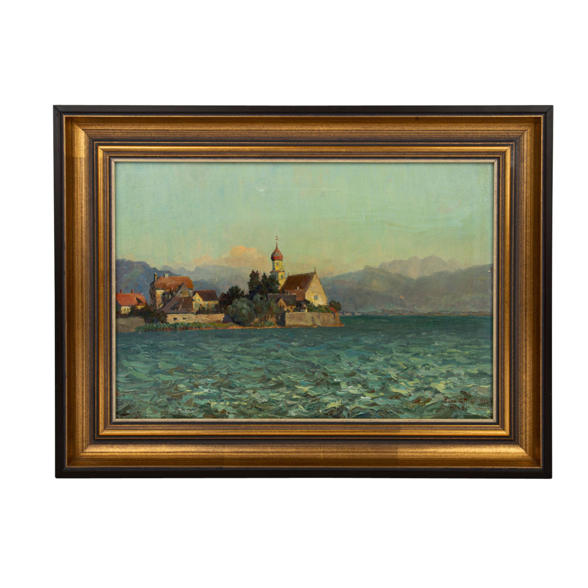 LÖFFLER, FRANZ (1875-1955), "Blick vom Malerwinkel auf Wasserburg am Bodensee", u.re. - Image 2 of 4