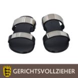 GIUSEPPE ZANOTTI Paar Schuhe Gr. 42,5, KP: 580 € (2016), Leder mit Metallbeschlägen