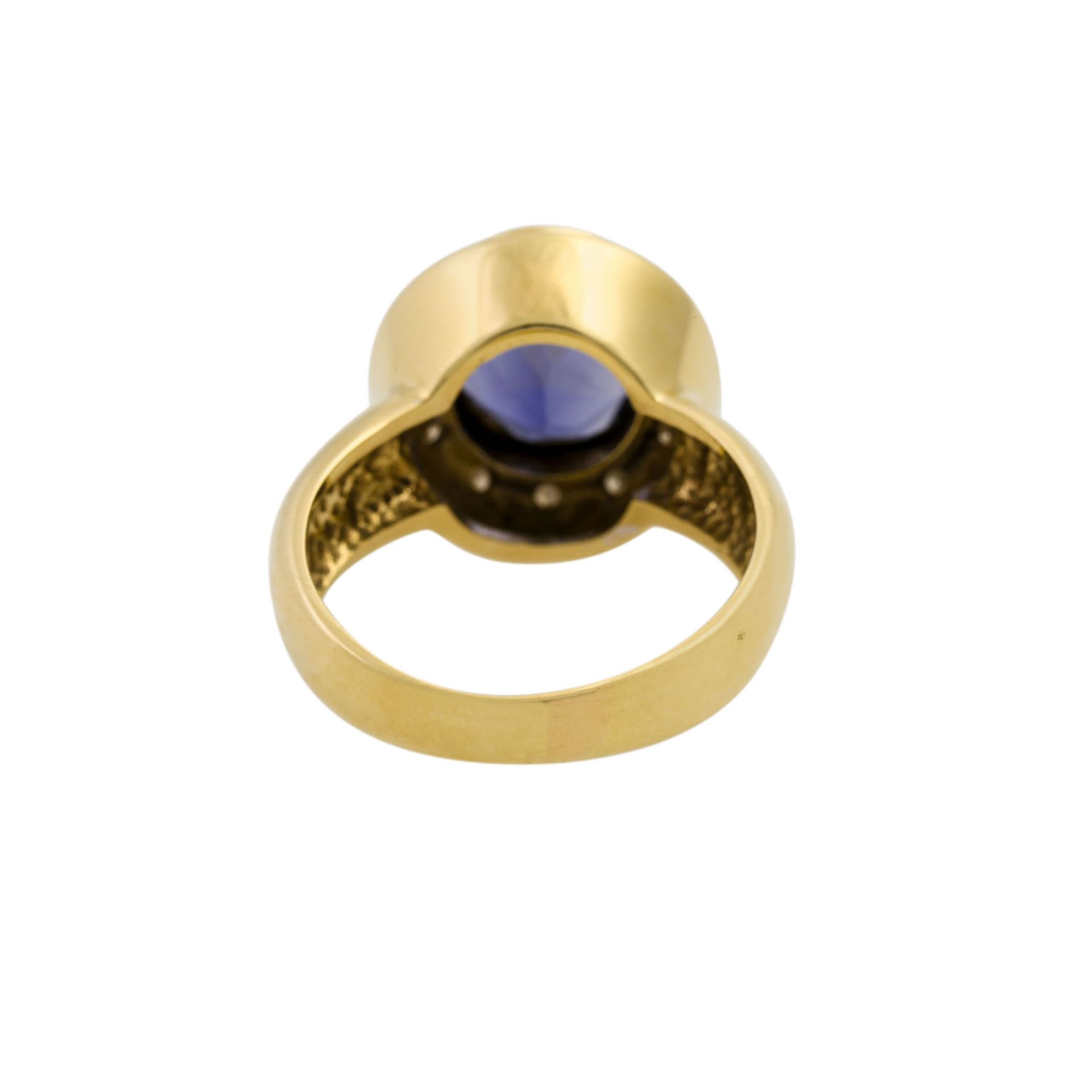 Ring mit oval facettiertem Tansanit und Brillanten, zus. ca. 0,2 ct, ca. GET (M)/SI, G - Image 4 of 4