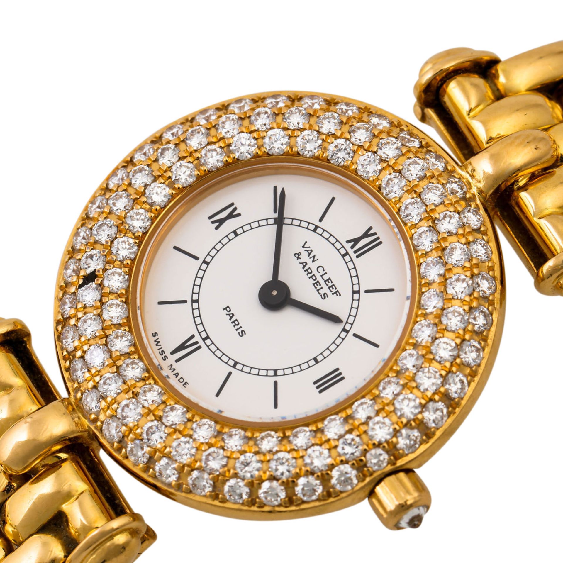 VAN CLEEF & ARPELS Vintage Damenuhr, Ref. 18641. Gold 18K, Lünette mit Diamanten. Qua - Bild 5 aus 7