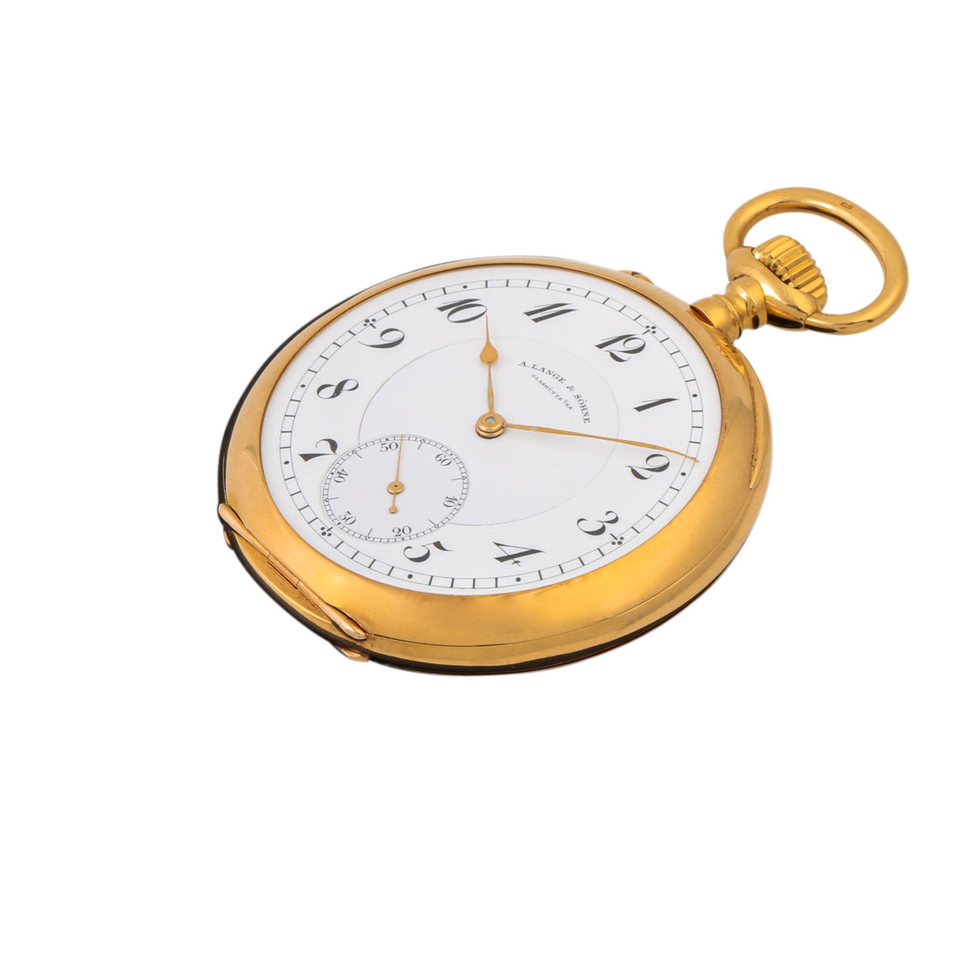 A. LANGE SÖHNE Lepine Taschenuhr. Gold 18K. Handaufzug-Werk. Gebrauchsspuren an Gehä - Bild 8 aus 8