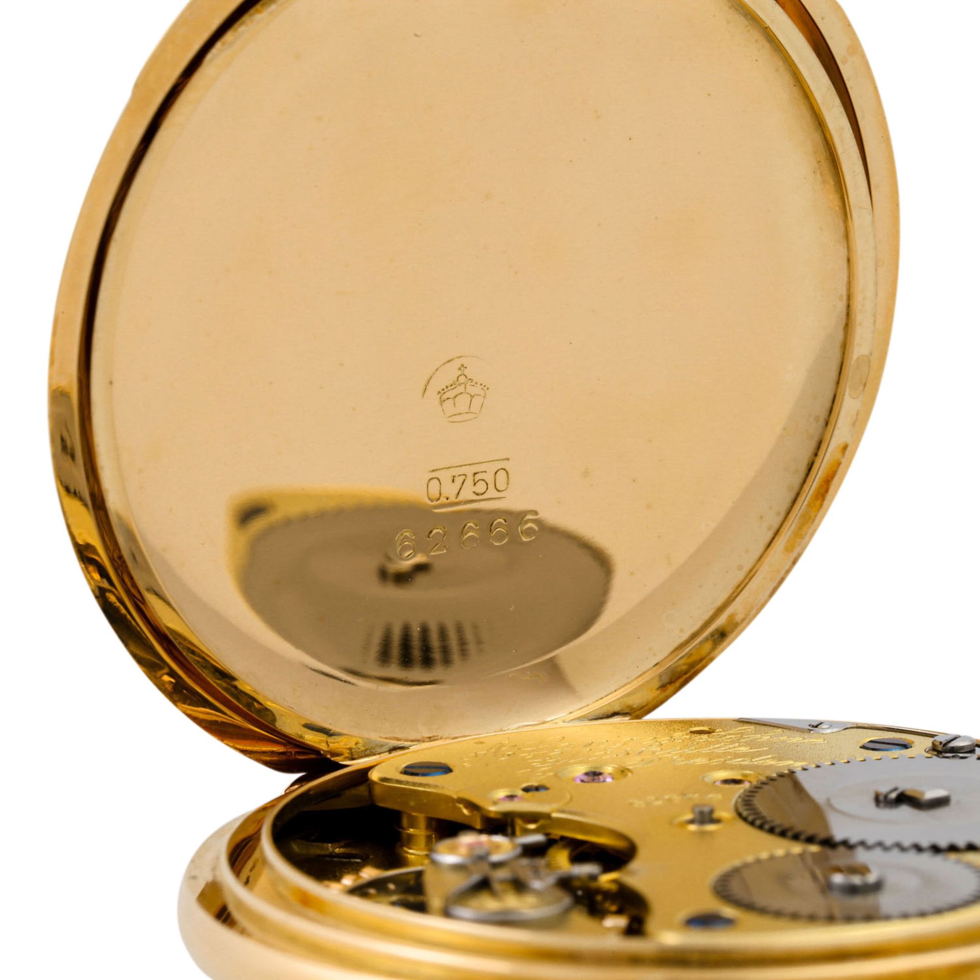 A. LANGE SÖHNE Lepine Taschenuhr. Gold 18K. Handaufzug-Werk. Gebrauchsspuren an Gehä - Bild 6 aus 8