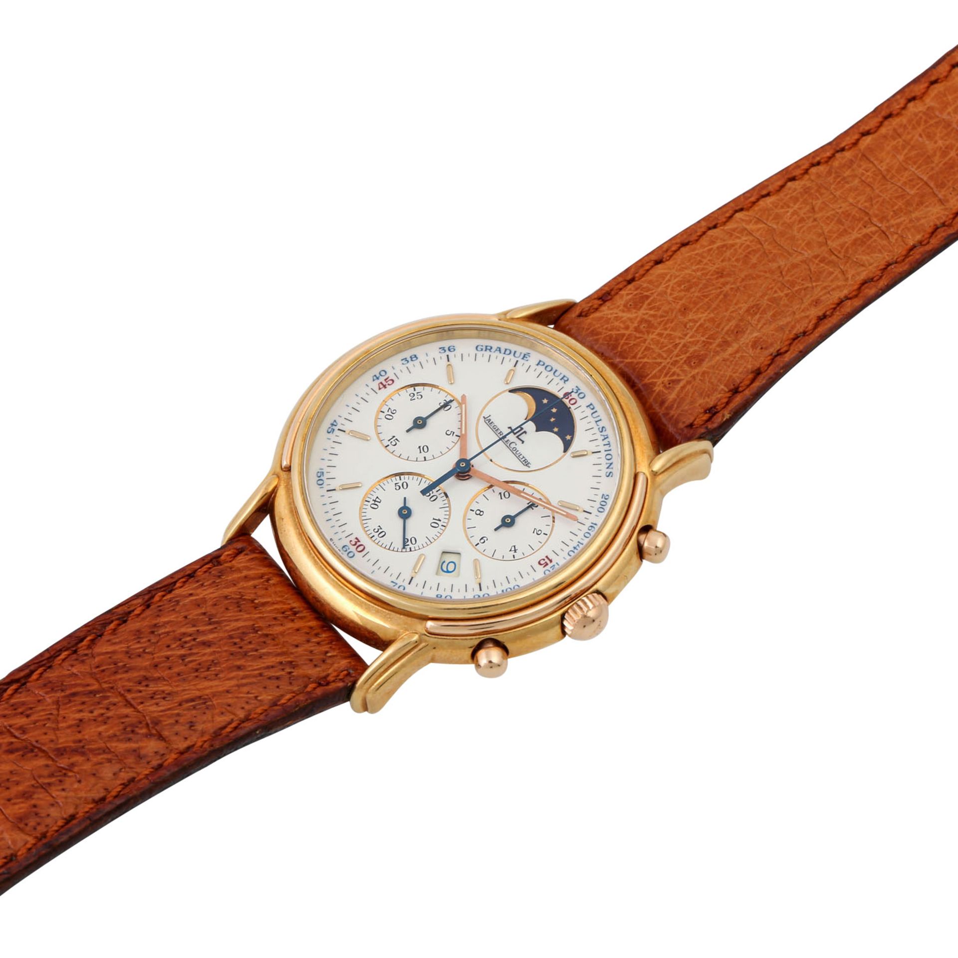 JAEGER-LECOULTRE Odysseus Chronograph, Ref. 165.7.3. Armbanduhr. Gold 18K. Quarz-Werk. - Bild 4 aus 7