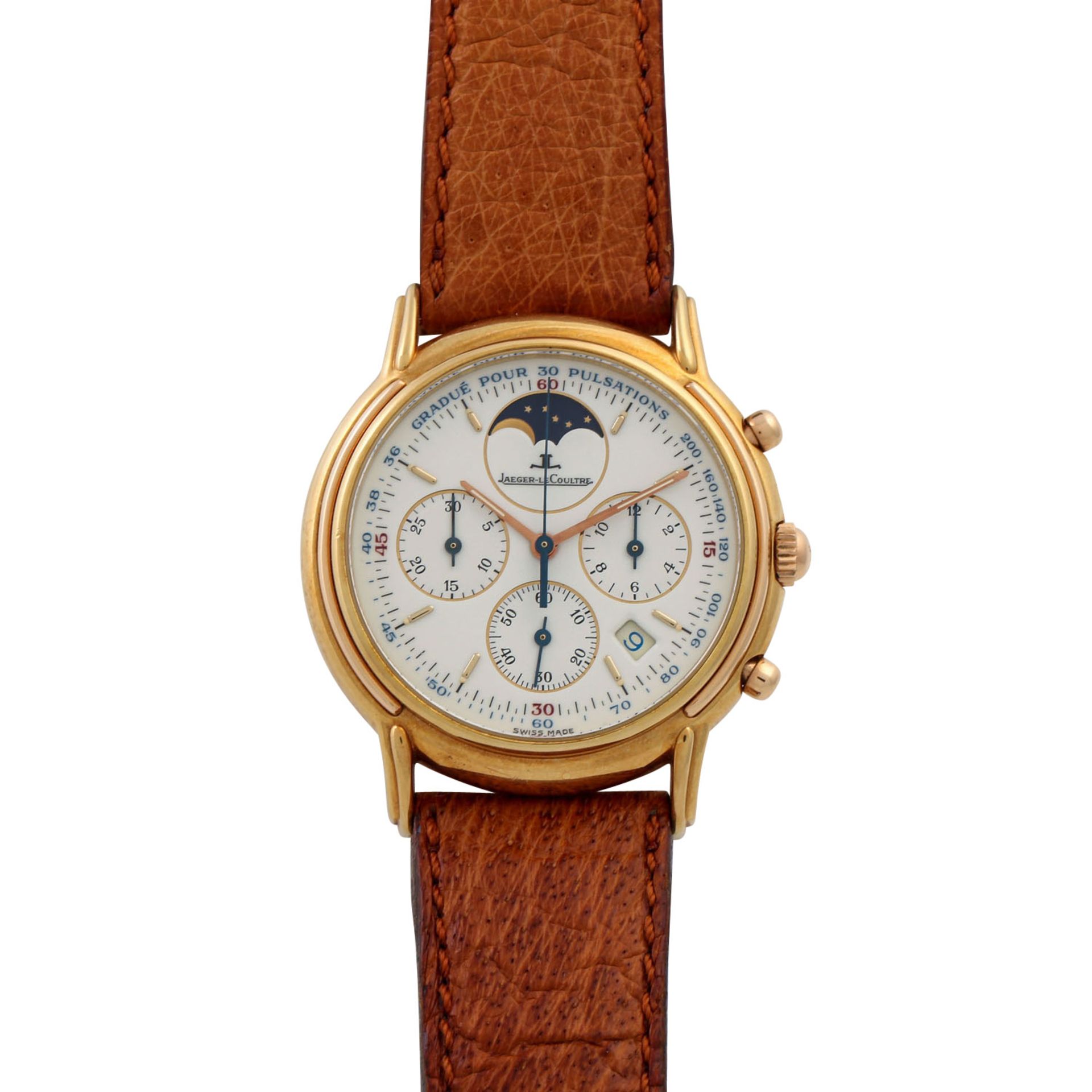 JAEGER-LECOULTRE Odysseus Chronograph, Ref. 165.7.3. Armbanduhr. Gold 18K. Quarz-Werk.