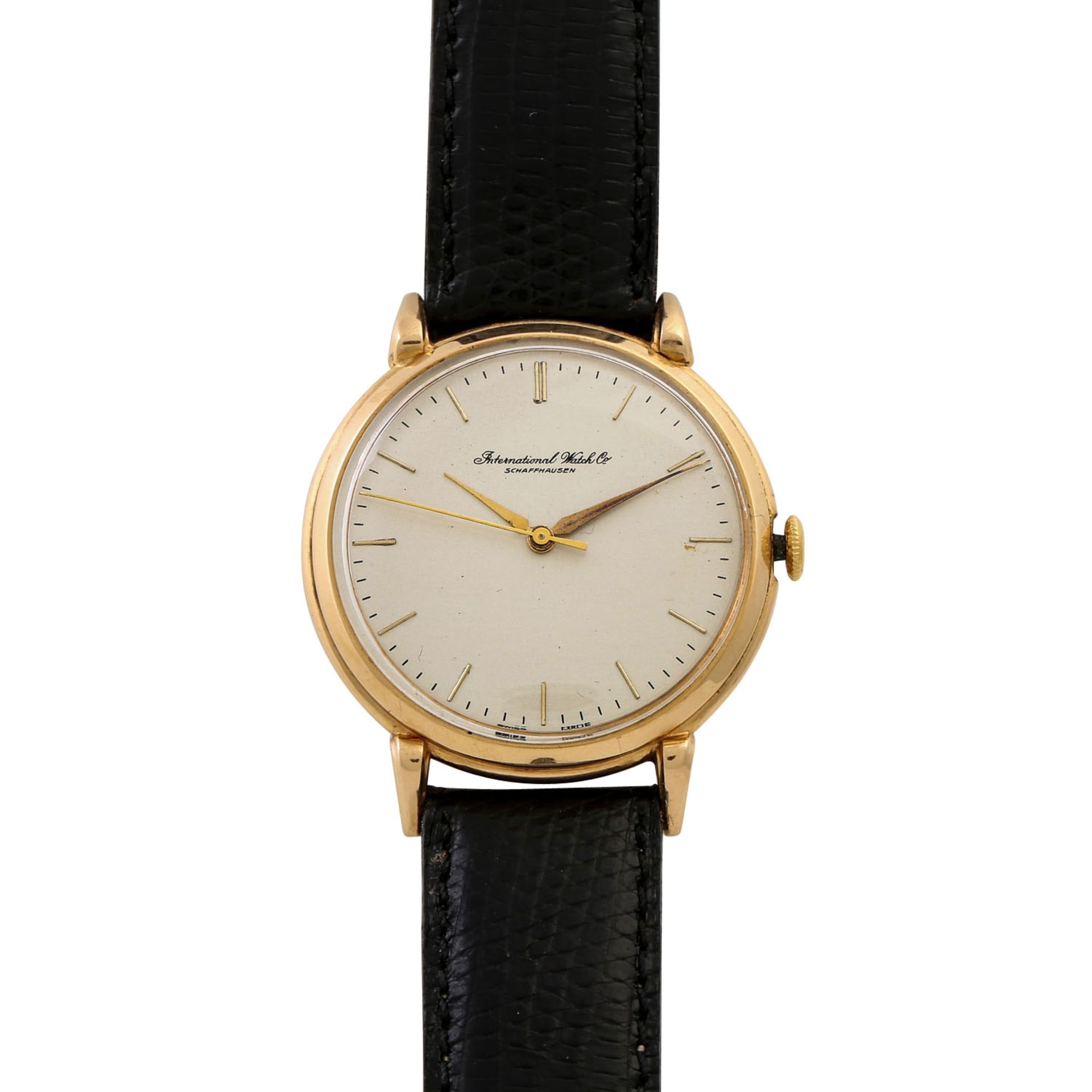 INTERNATIONAL WATCH COMPANY Vintage Herrenuhr. Ca. 1950er Jahre. Gold 18K. Handaufzug-