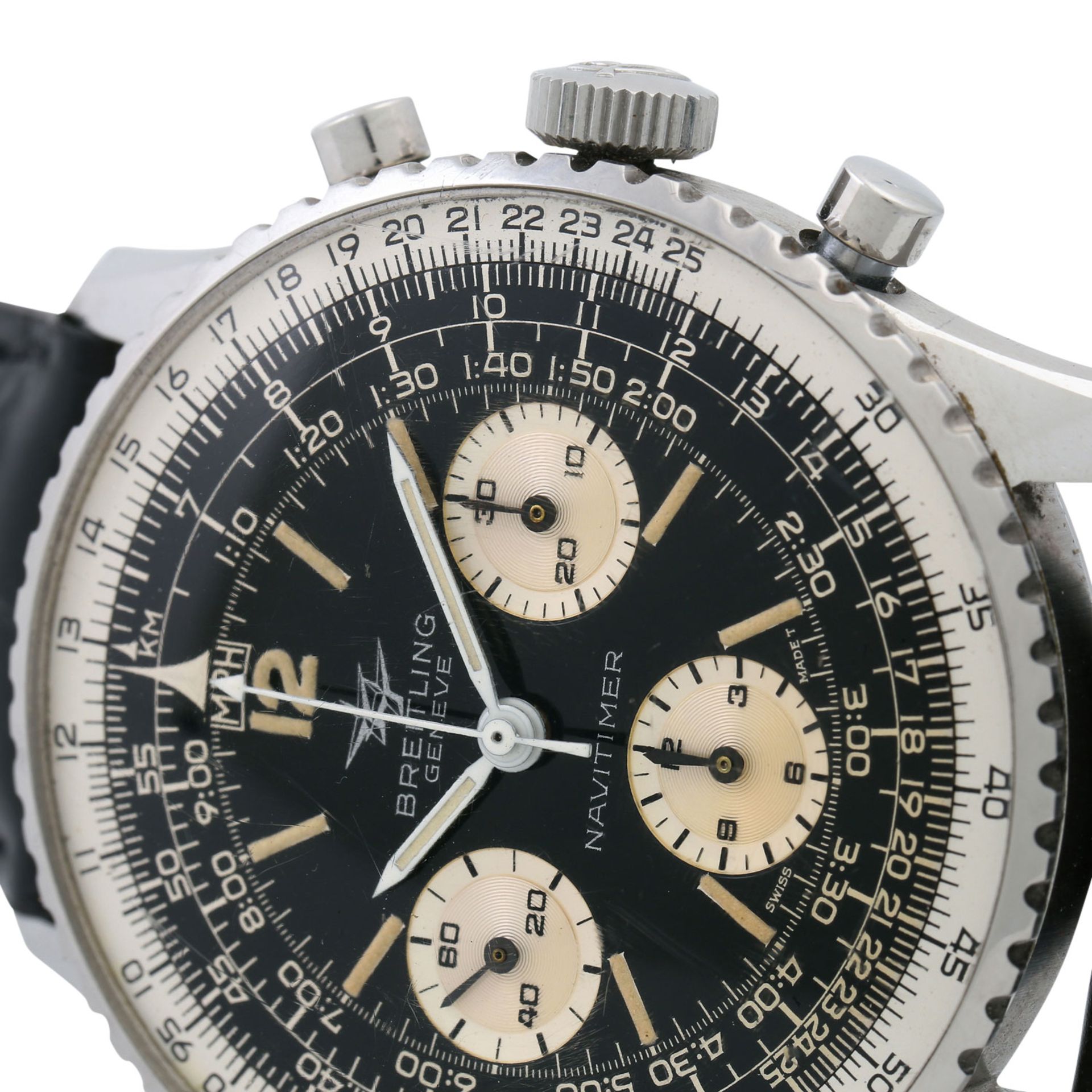 BREITLING Vintage Navitimer, Ref. 806. Herrenuhr. Edelstahl. Handaufzug-Werk. Lederban - Image 6 of 6