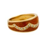 VICTOR MAYER Ring emailliert mit Brillanten zus. ca. 0,20 ct, gute Farbe u. Reinheit,