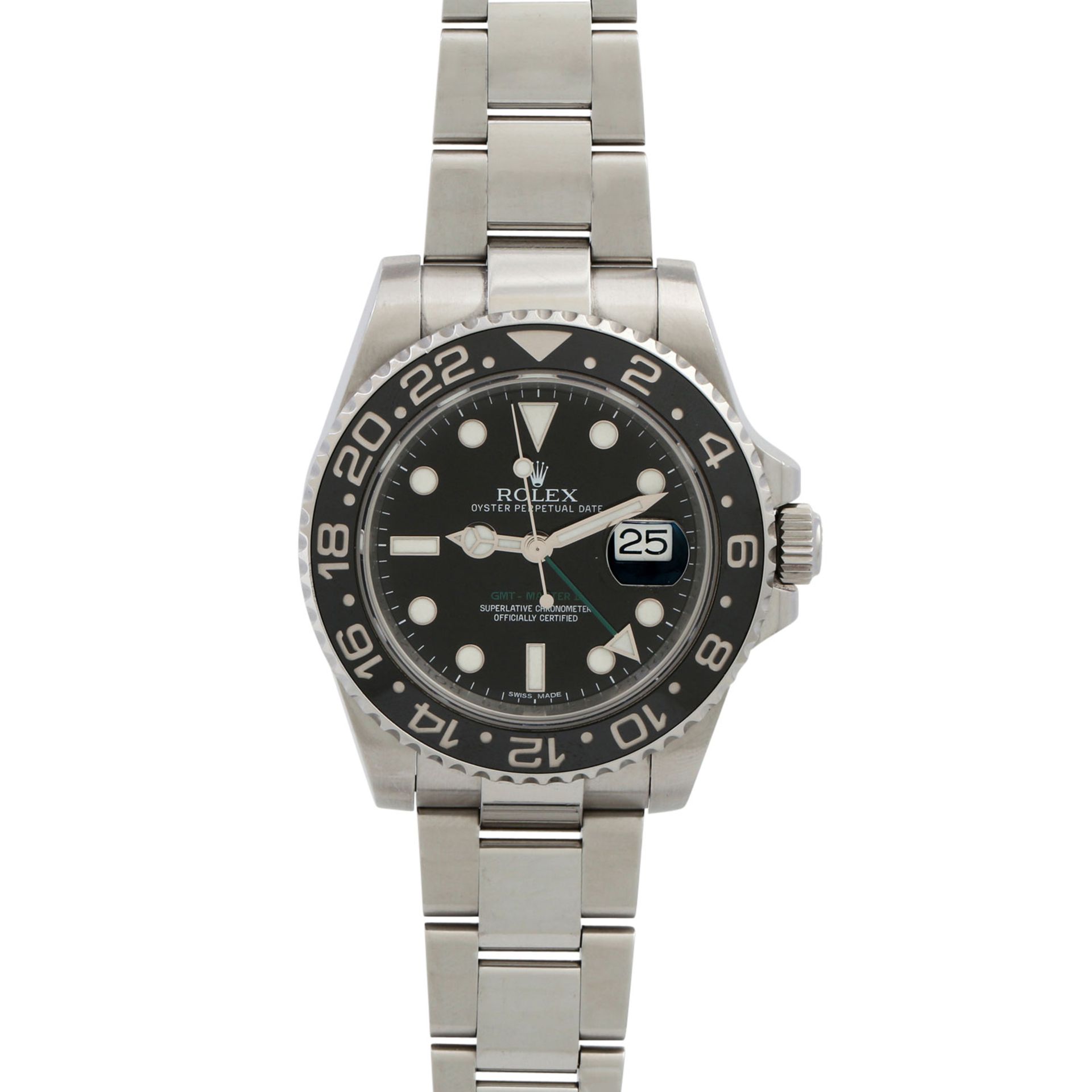 ROLEX GMT-Master II, Ref. 116710LN. Armbanduhr. Edelstahl. Automatic-Werk. Deutliche G