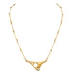 LAPPONIA Collier mit Brillant von 0,1 ct (graviert), ca. WEISS (H)/VS, GG 18K, 17,6 g,