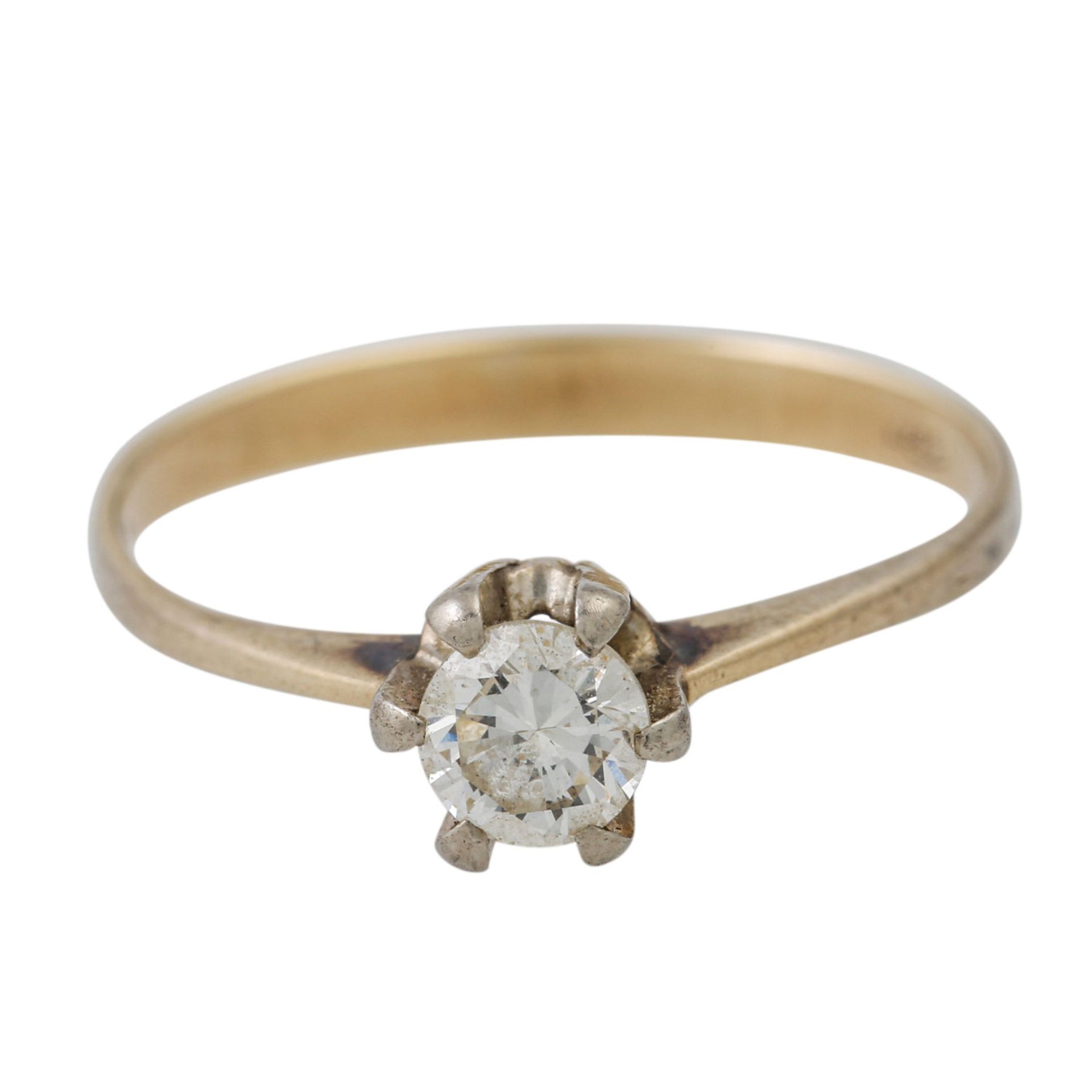 PFANDAUKTION - 1 Ring GG 18K, 1 Brillant ca. 1,21ct, TW/VS, 1 Ring GG 18K, 1 Brillant - Image 6 of 11