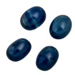 Konvolut 4 Saphircabochons von zus. ca. 7,7 ct, guter Zustand! Alle Steine ohne detail