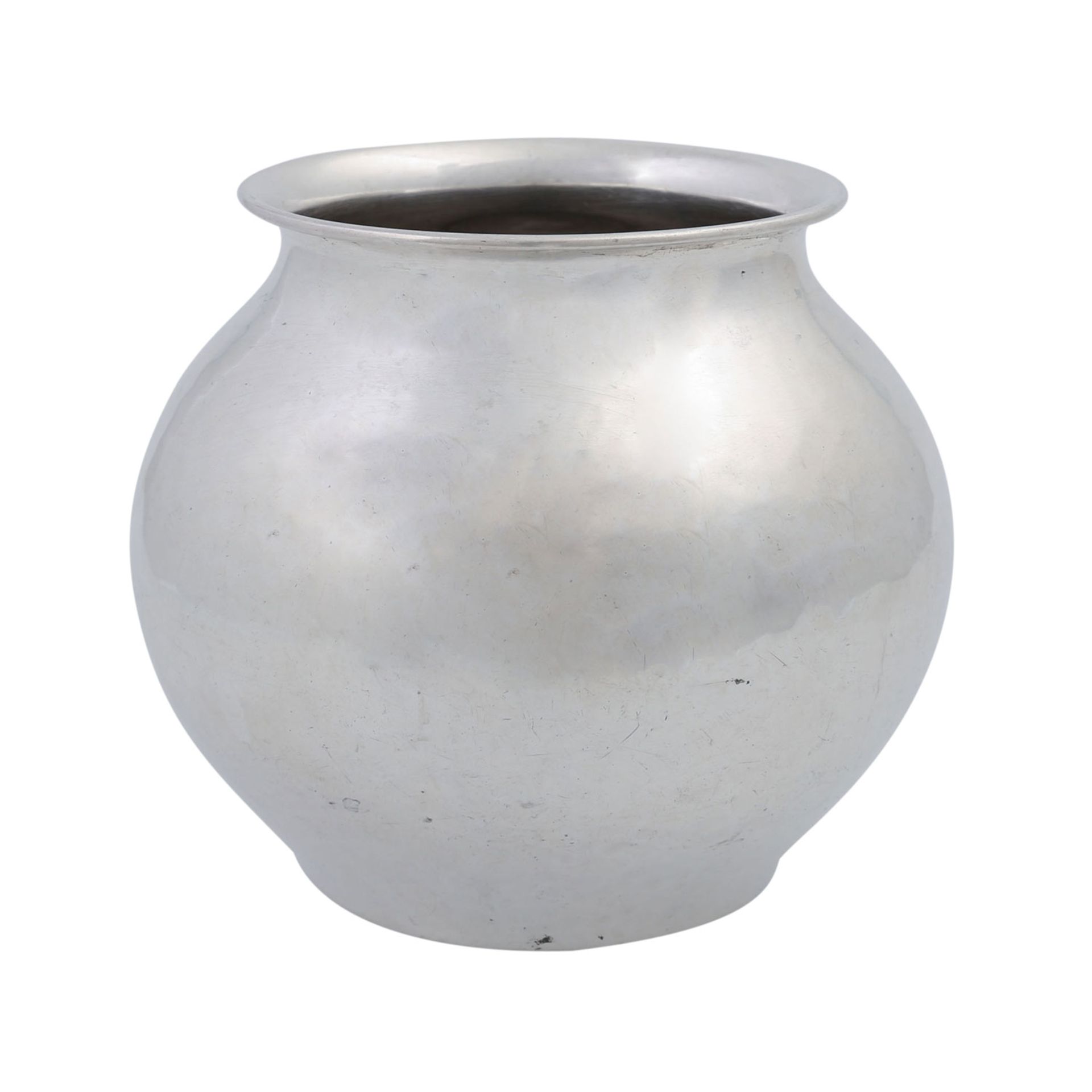 OTTO WOLTER Schwäbisch Gmünd Vase, 800 Silber, 20. Jhd. Bauchige Form mit Hammerschl